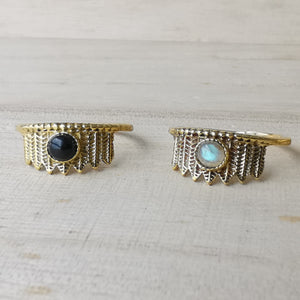 Premium Brass Rings Stemma (various gemstones)