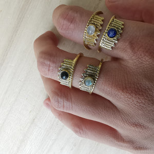 Premium Brass Rings Stemma (various gemstones)