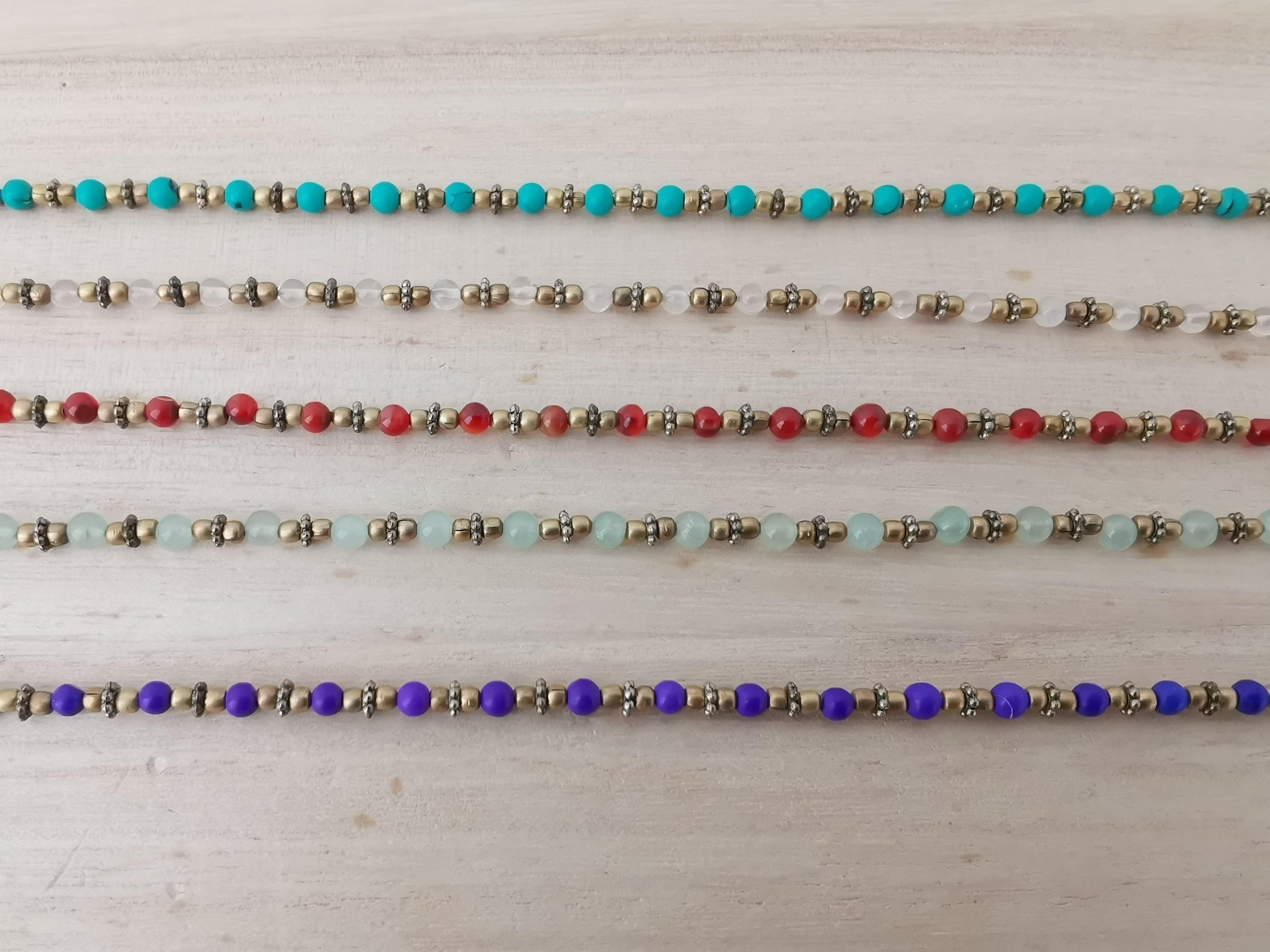Premium Brass Beaded Anklets