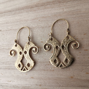 Premium Brass Hoop Earrings Tuareg