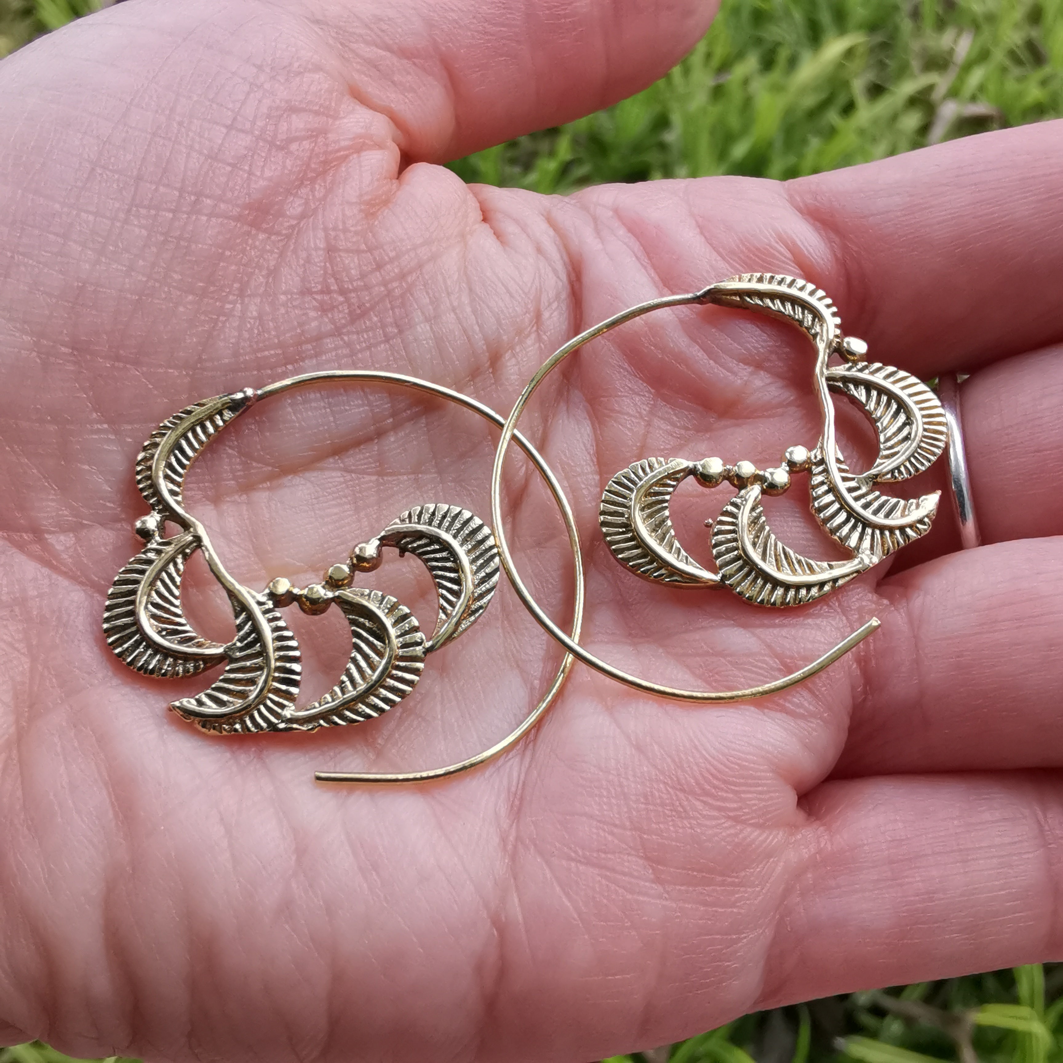 Premium Brass Spiral Earrings Ngaru (Small)