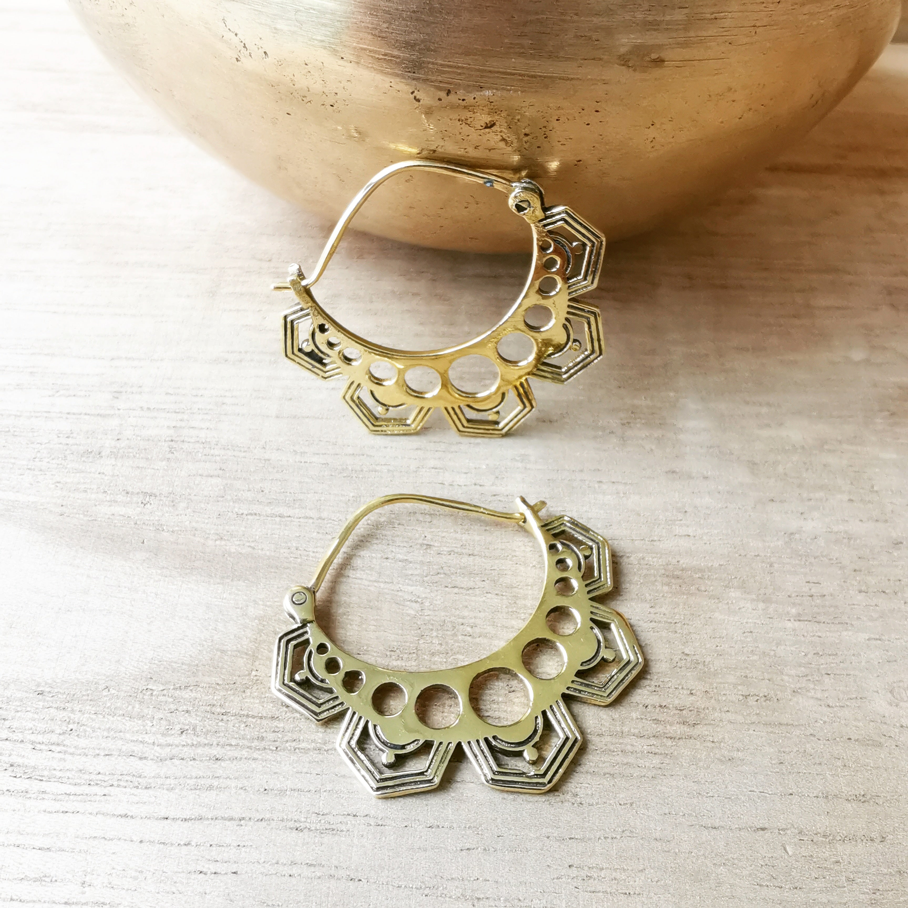 Premium Brass Hoop Earrings Dahteste