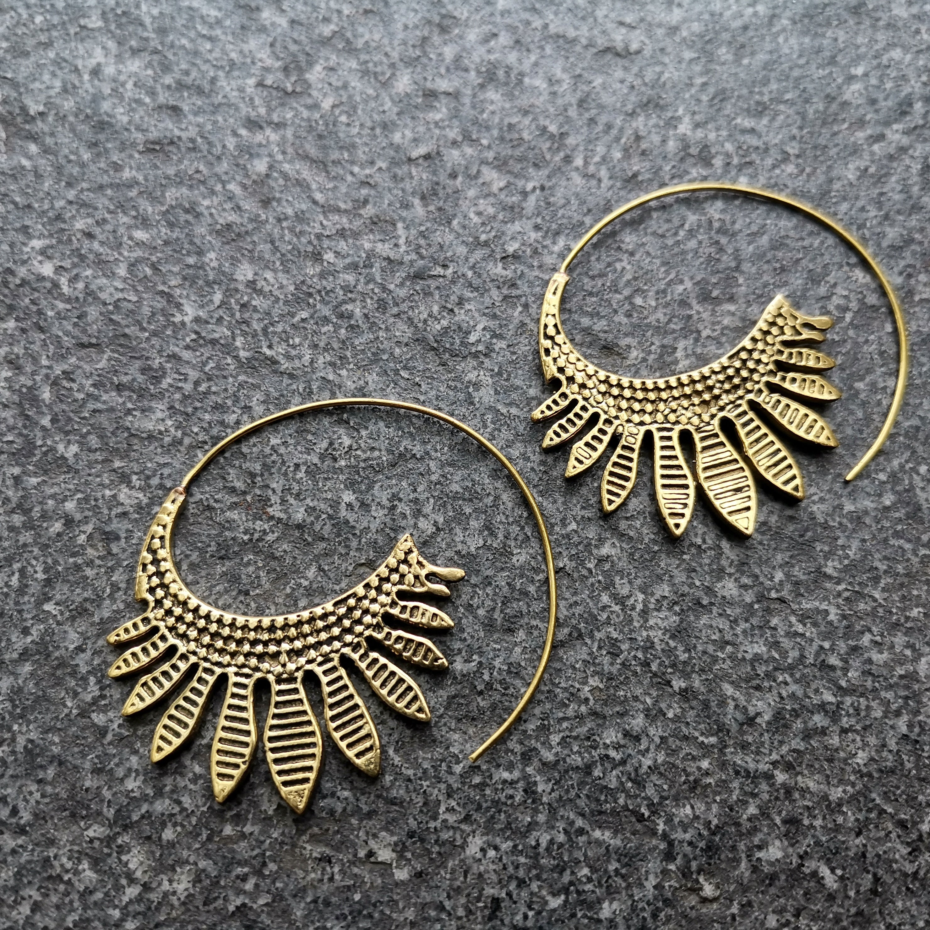 Premium Brass Spiral Earrings Salinon