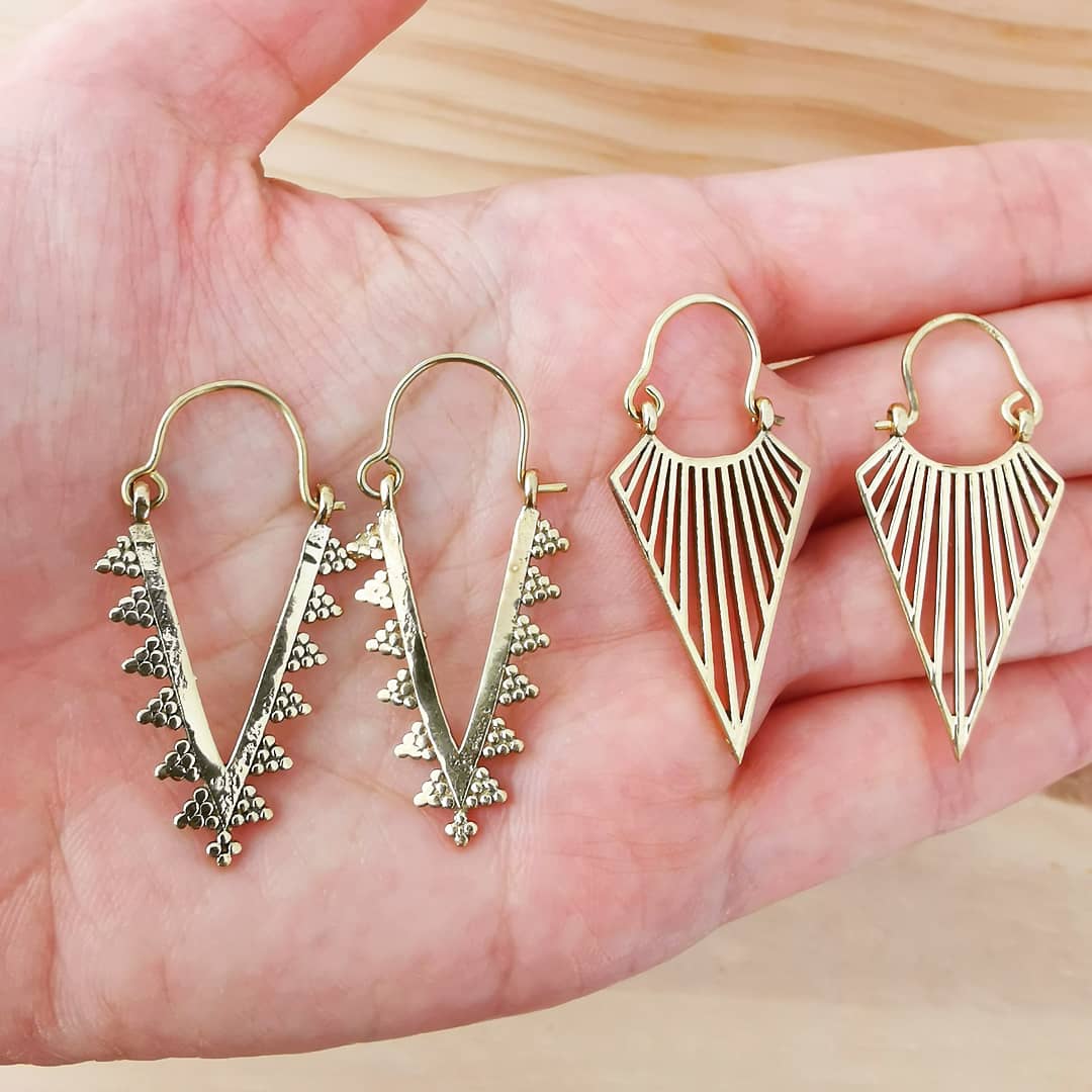 Premium Brass Hoop Earrings  Virago (Small)