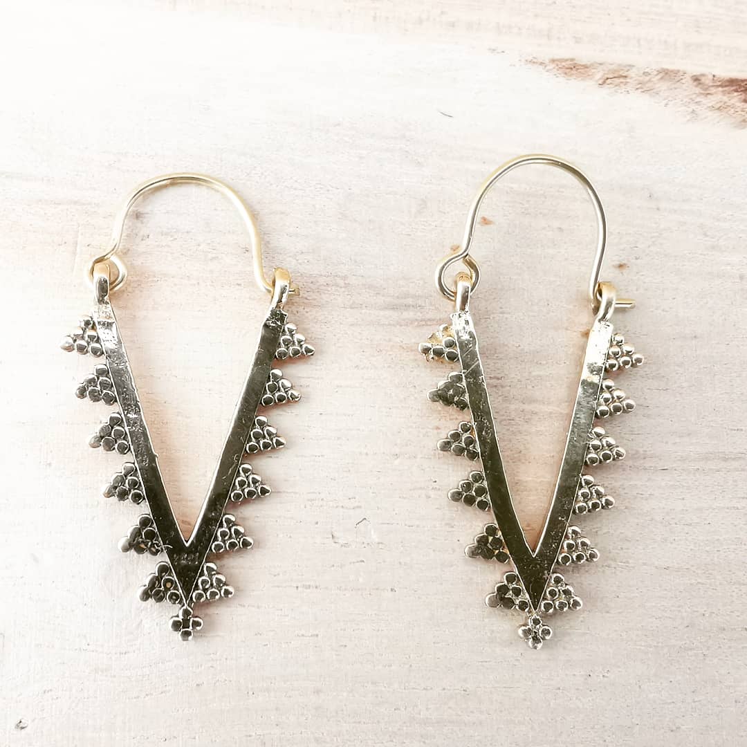 Premium Brass Hoop Earrings  Virago (Small)