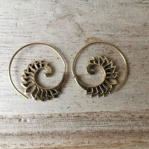 Premium Brass Spiral Earrings Ignis (Small)