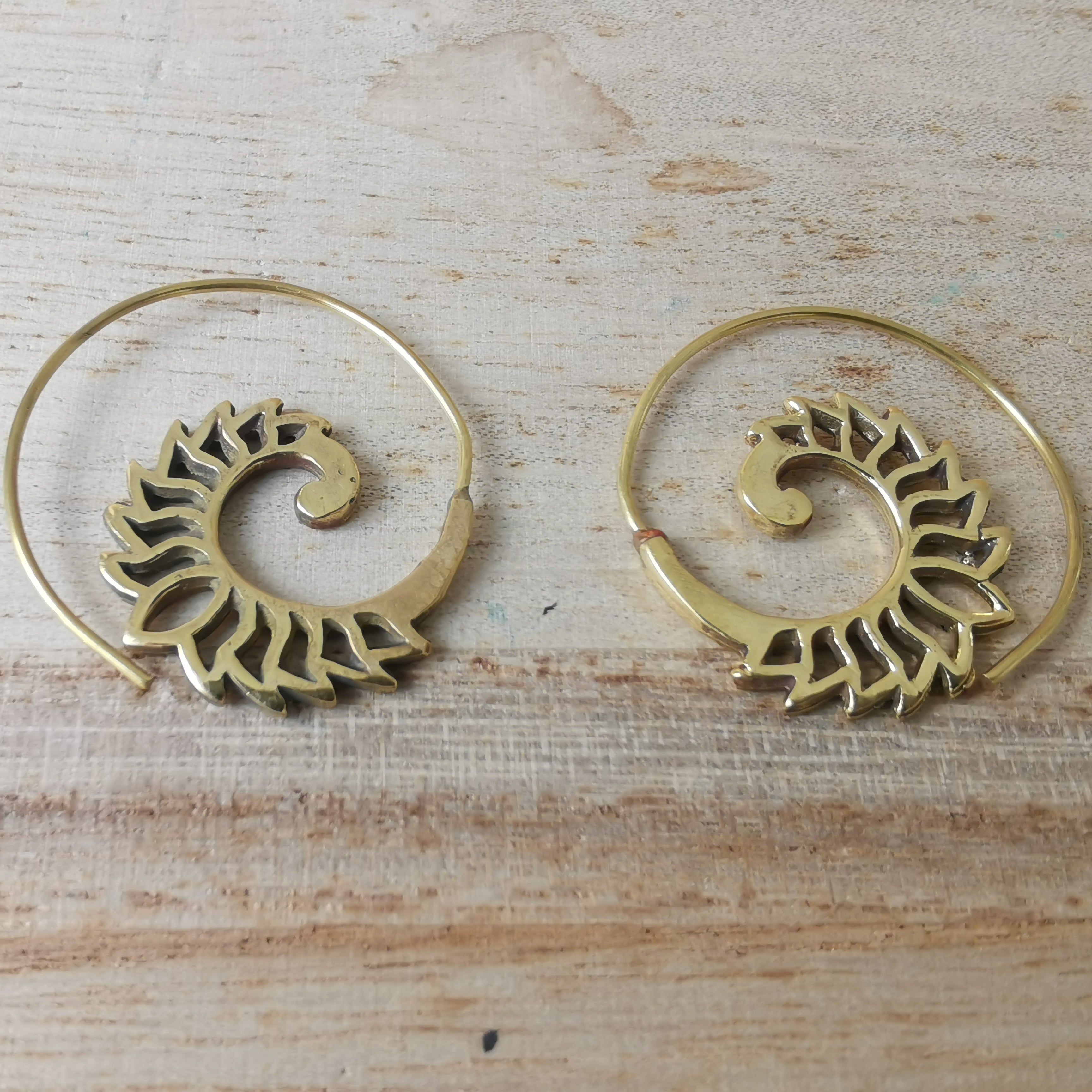 Premium Brass Spiral Earrings Ignis (Small)
