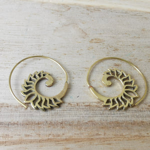 Premium Brass Spiral Earrings Ignis (Small)
