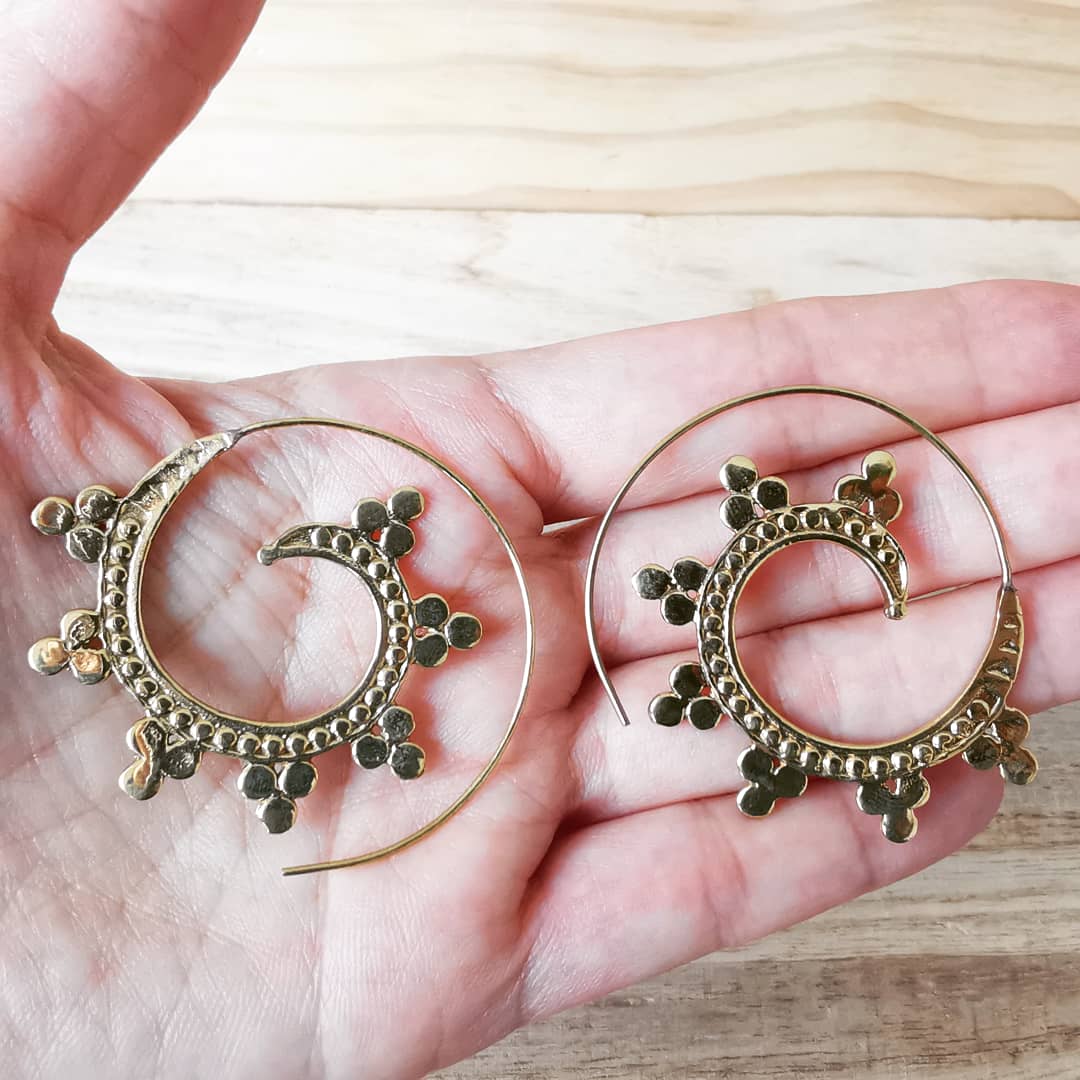 Premium Brass Spiral Earrings Trikora