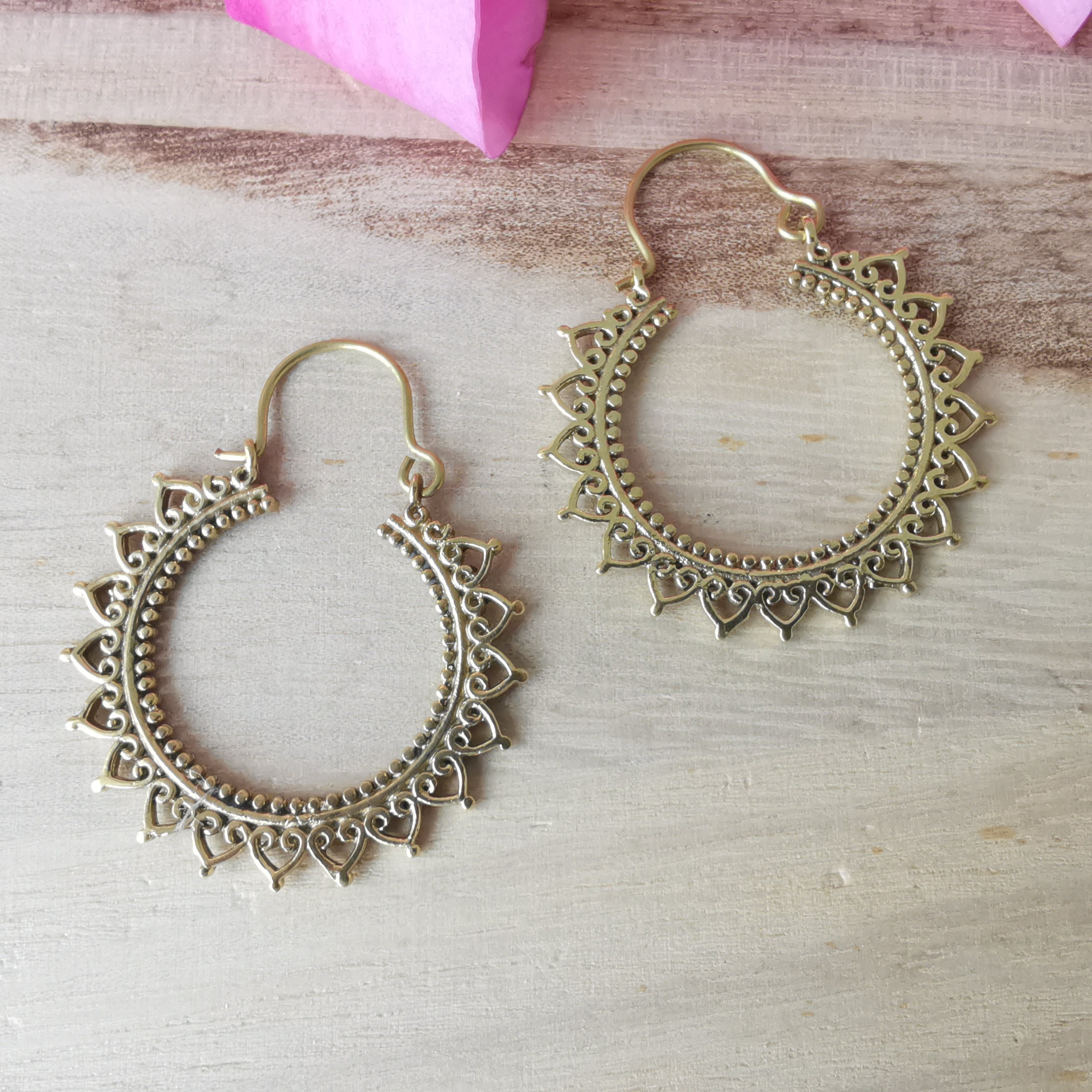 Premium Brass Hoop Earrings Sonne