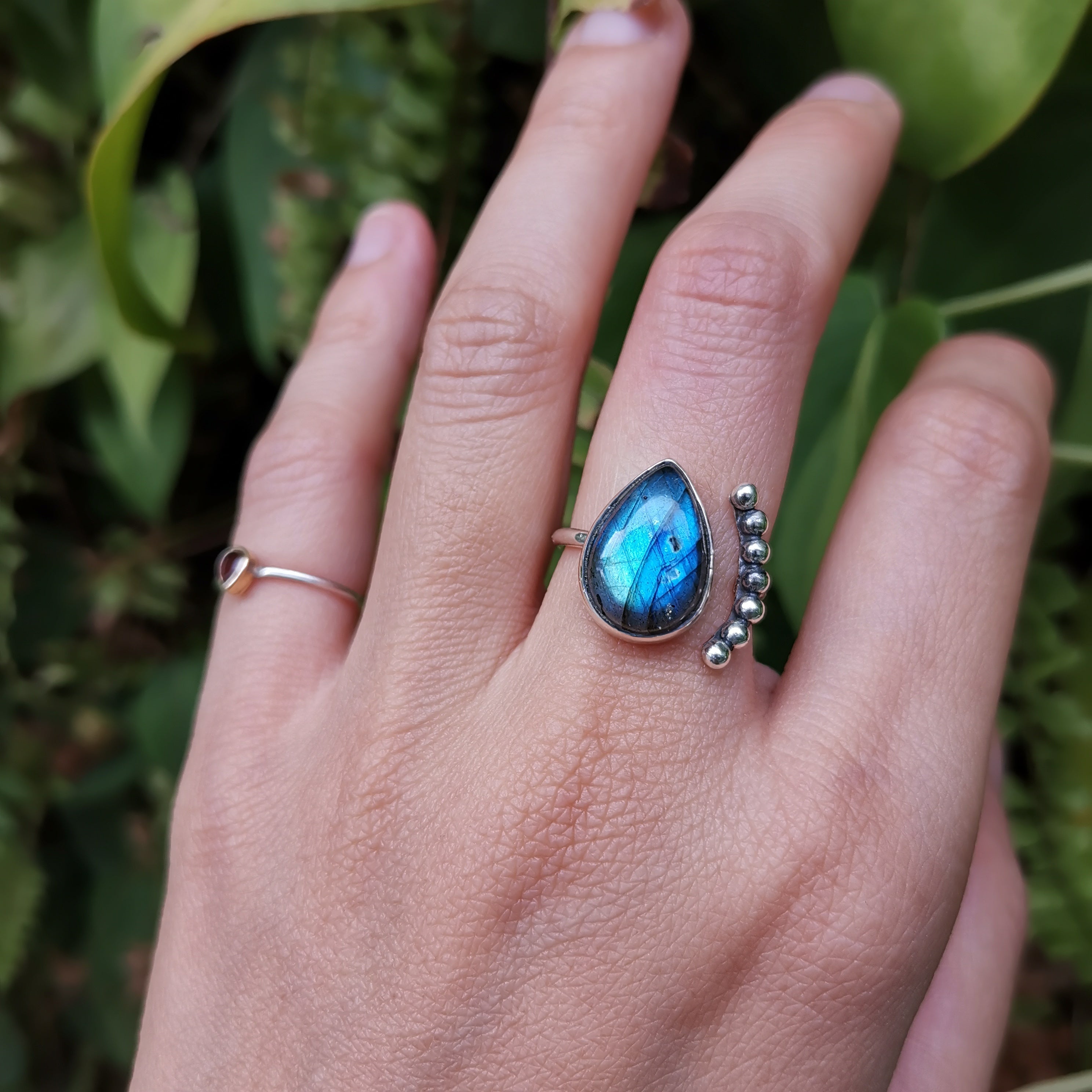 Sterling Silver 925 Luna Ring Labradorite LL02