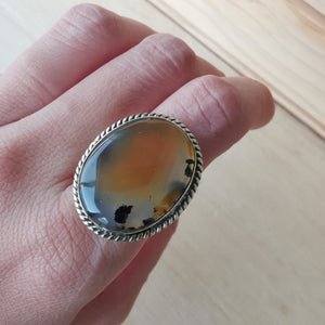 Premium Brass Statement Ring Montana Agate