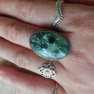 Sterling Silver 925 Statement Ring Seraphanite SER02