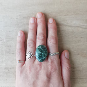 Sterling Silver 925 Statement Ring Seraphinite SER01