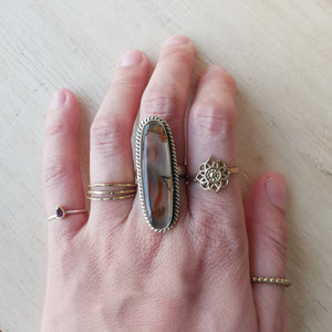 Brass Statement Ring Montana Agate