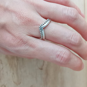 Sterling Silver 925 Stacking Rings Wish Bone