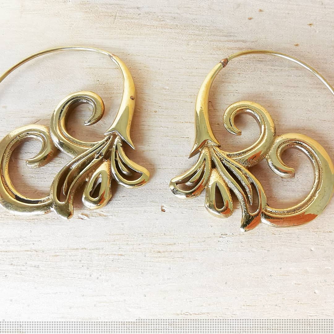 Premium Brass Spiral Earrings Vasilissa