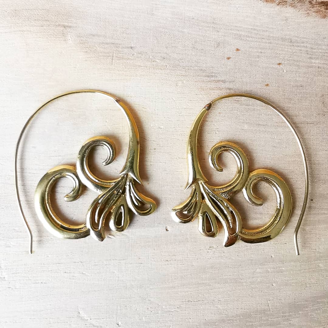 Premium Brass Spiral Earrings Vasilissa