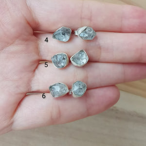 Sterling Silver 925 Studs Earrings Raw Herkimer Diamonds
