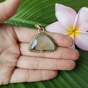 Premium Brass Statement Pendant Montana Agate