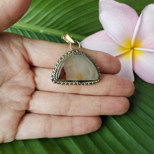 Premium Brass Statement Pendant Montana Agate