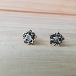 Premium Brass Studs Earrings Putri Moonstones