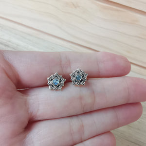Premium Brass Studs Earrings Putri Moonstones