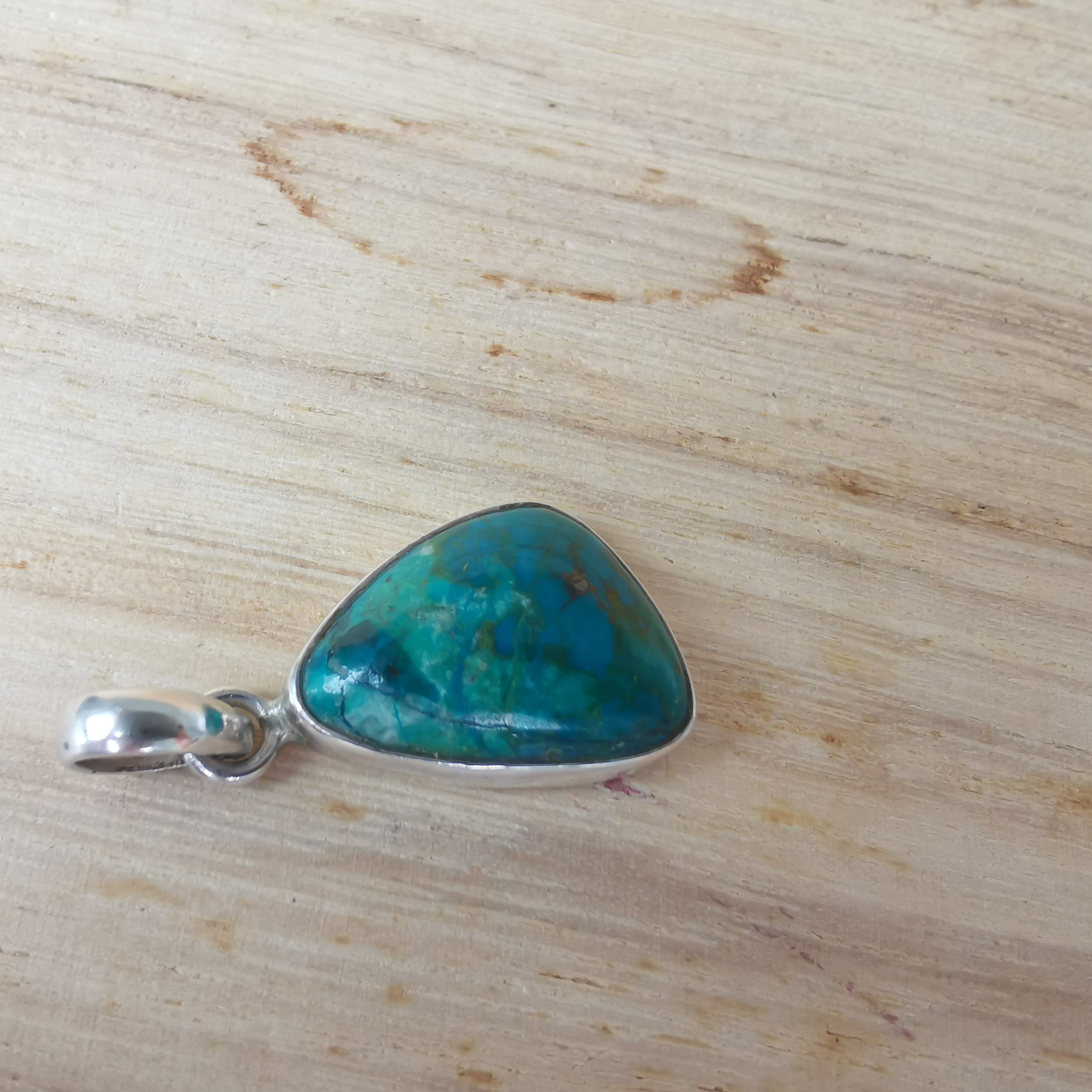 Sterling silver 925 Chrysocolla pendant