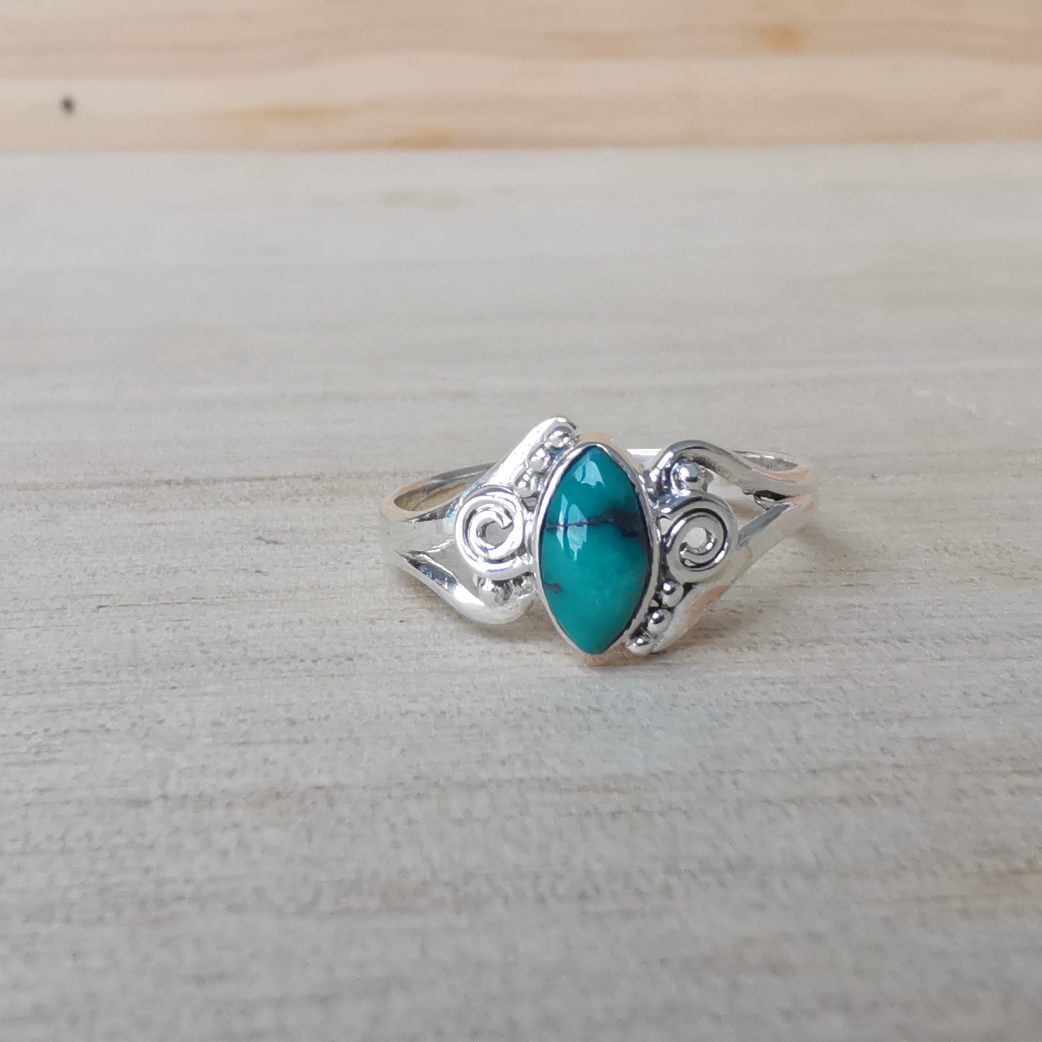 Sterling Silver 925 Dainty Rings Turquoise