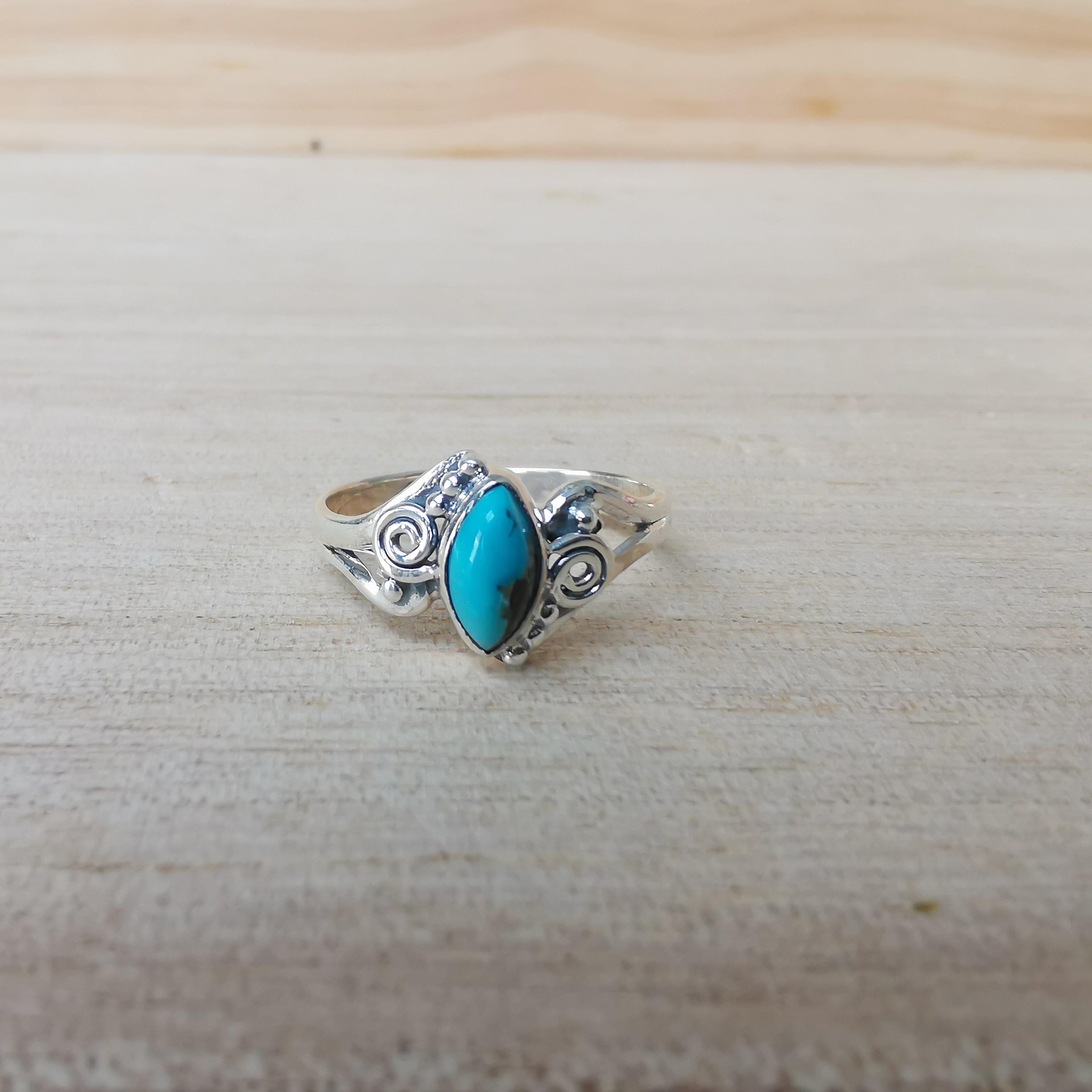 Sterling Silver 925 Dainty Rings Turquoise