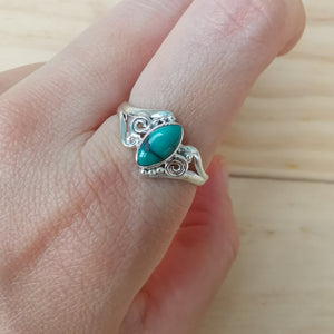 Sterling Silver 925 Dainty Rings Turquoise