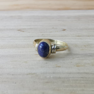 Premium Brass Rings Delicada Lapis Lazuli