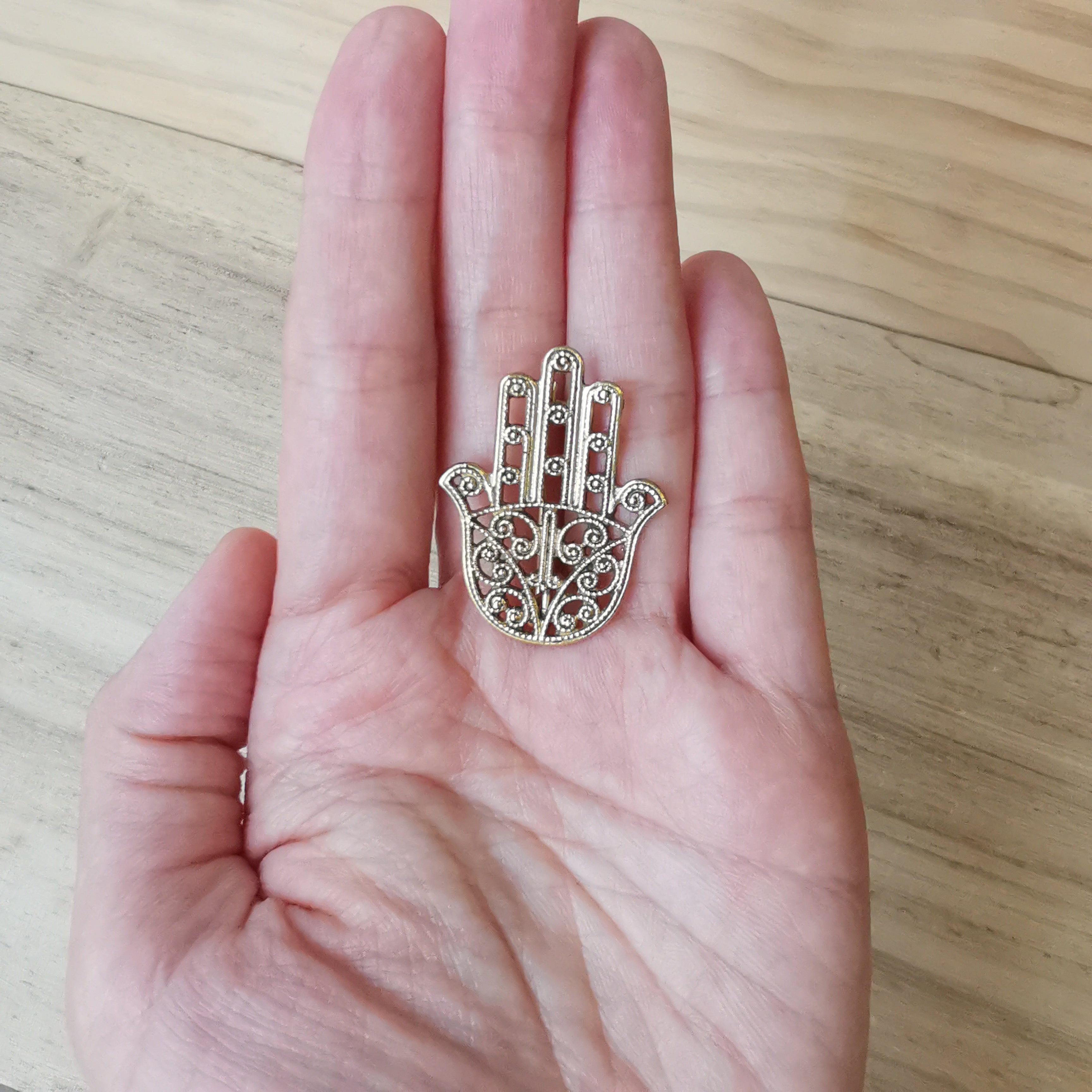 Premium Brass Brooch Hamsa