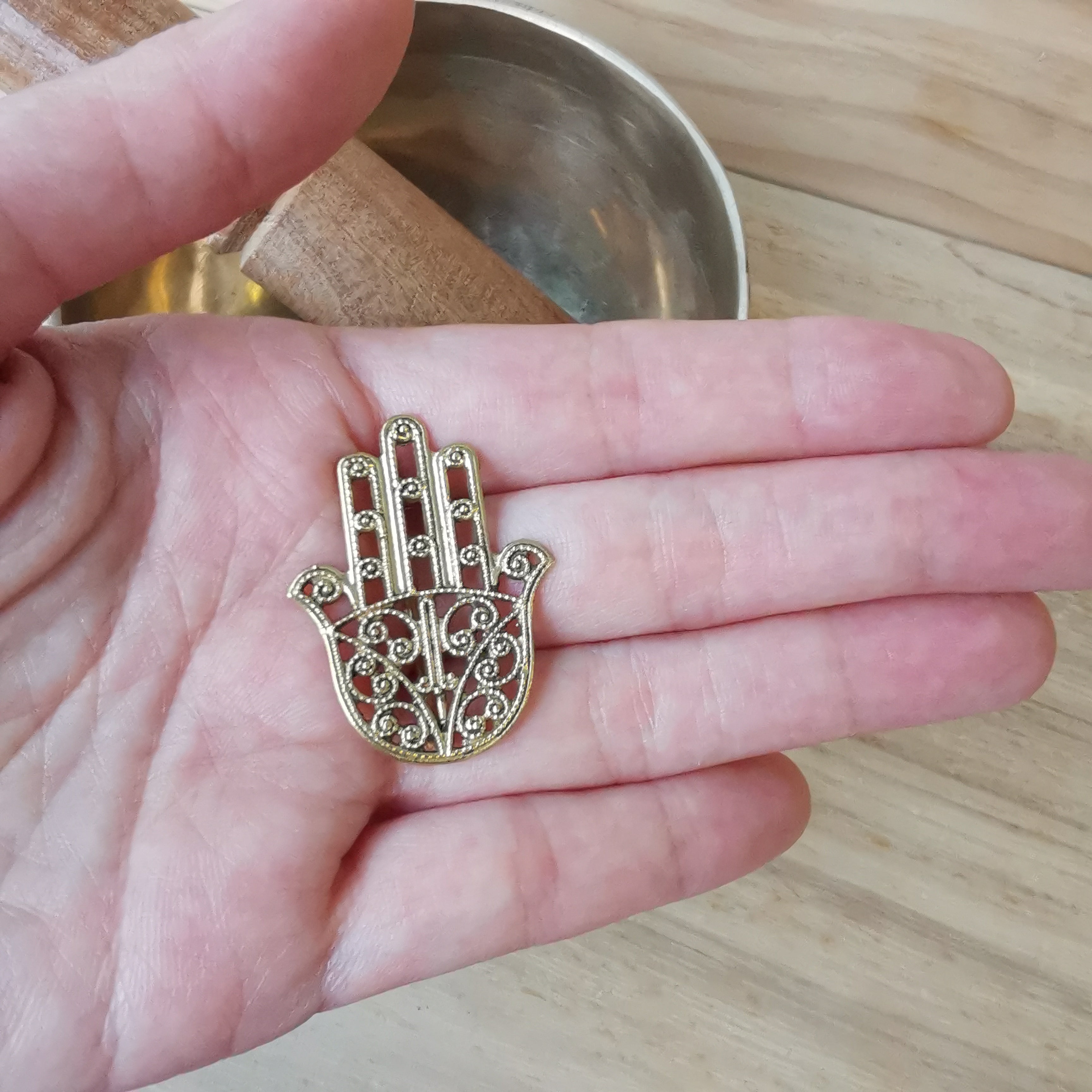Premium Brass Brooch Hamsa