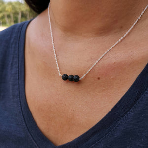 Essential Oil Diffuser Necklace Lava Stone Sterling Silver 925