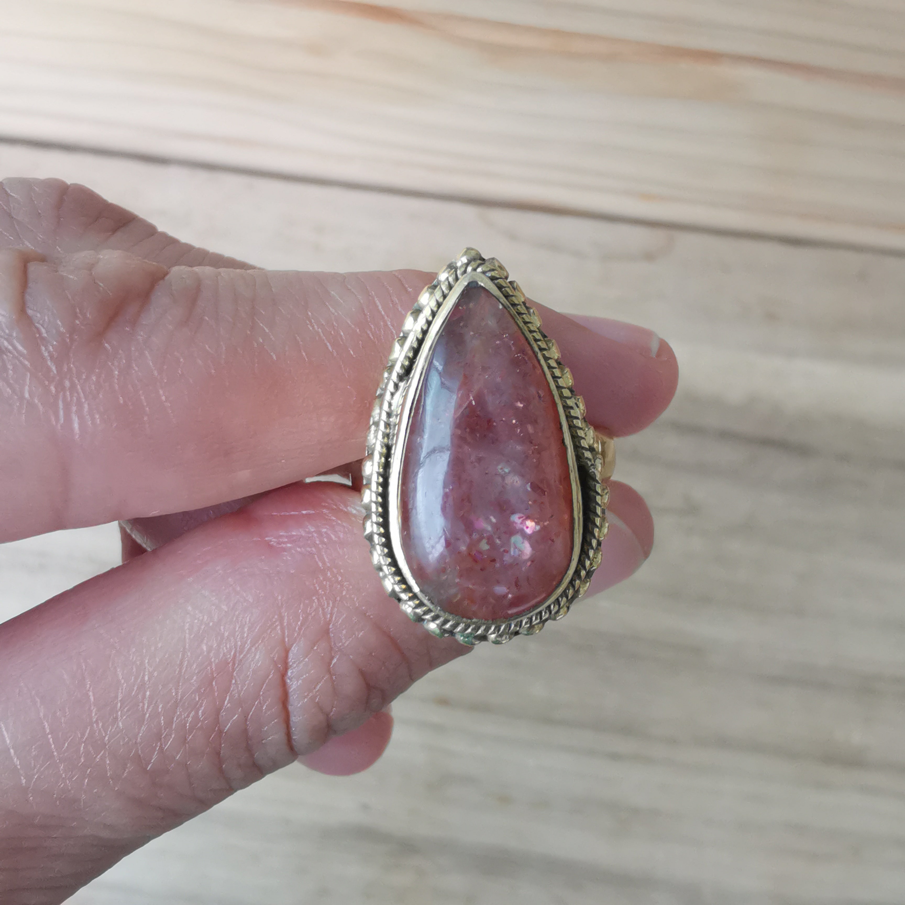 Premium Brass Statement Ring Sunstone