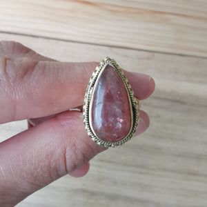 Premium Brass Statement Ring Sunstone