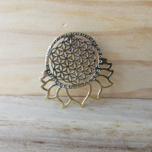 Premium Brass Brooch Flower of Life Lotus