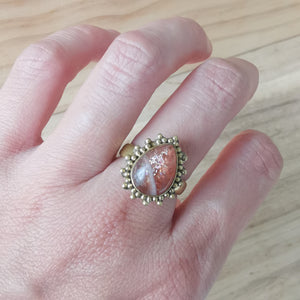 Premium Brass Statement Ring Sunstone