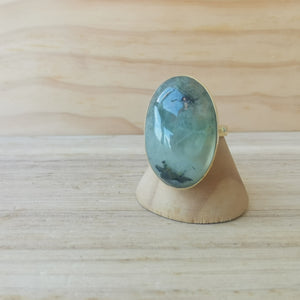 Premium Brass Statement Ring Prehnite PRR06