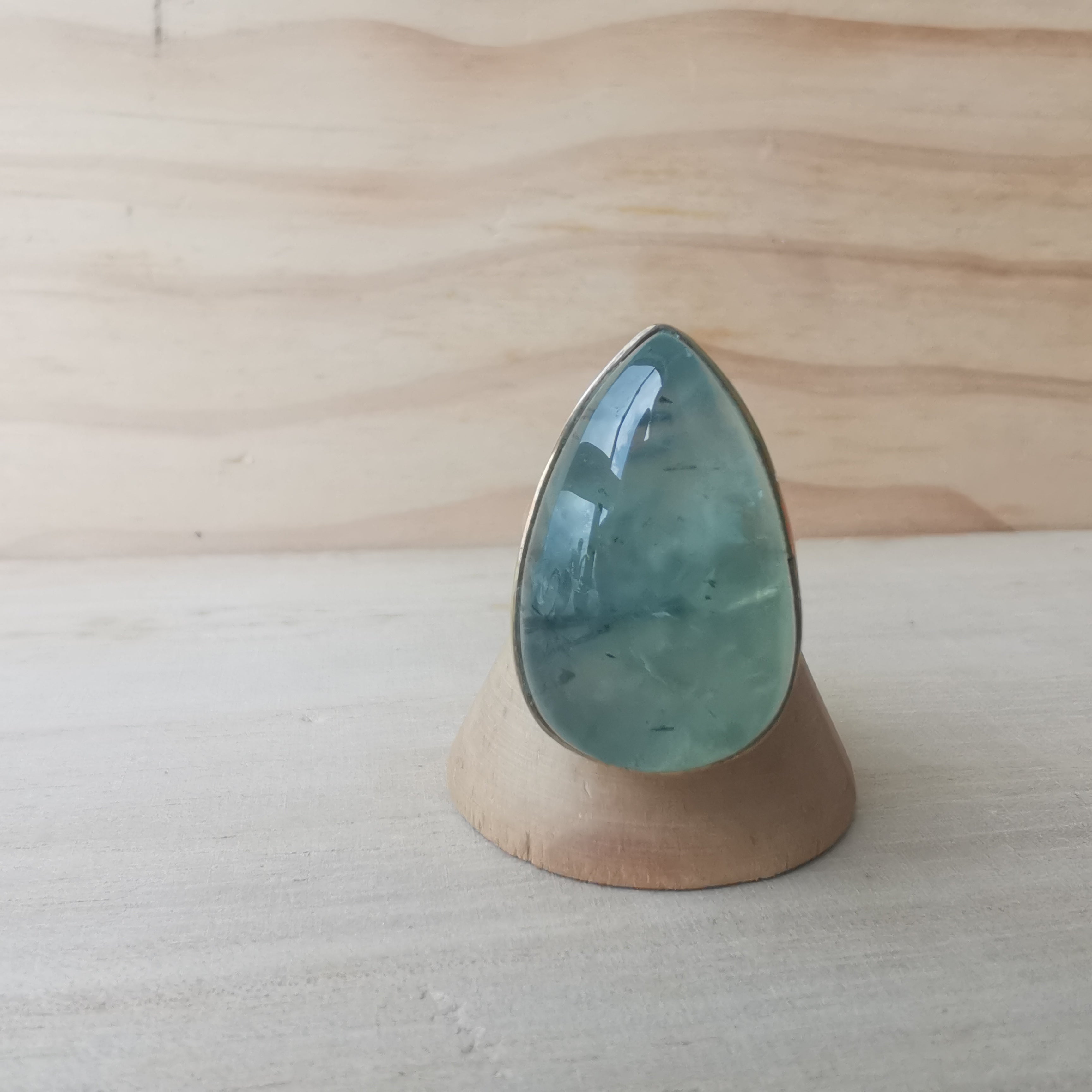 Premium Brass Statement Ring Prehnite PRR05
