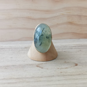 Premium Brass Statement Ring Prehnite PRR02