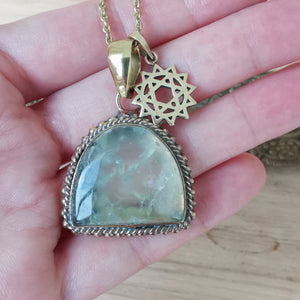 Premium Brass Pendant Prehnite PRP03