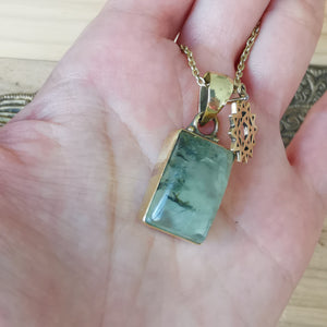 Premium Brass Statement Pendant Prehnite PRP07