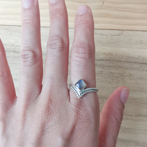 Sterling Silver 925 Dainty Rings Moonstone & Labradorite