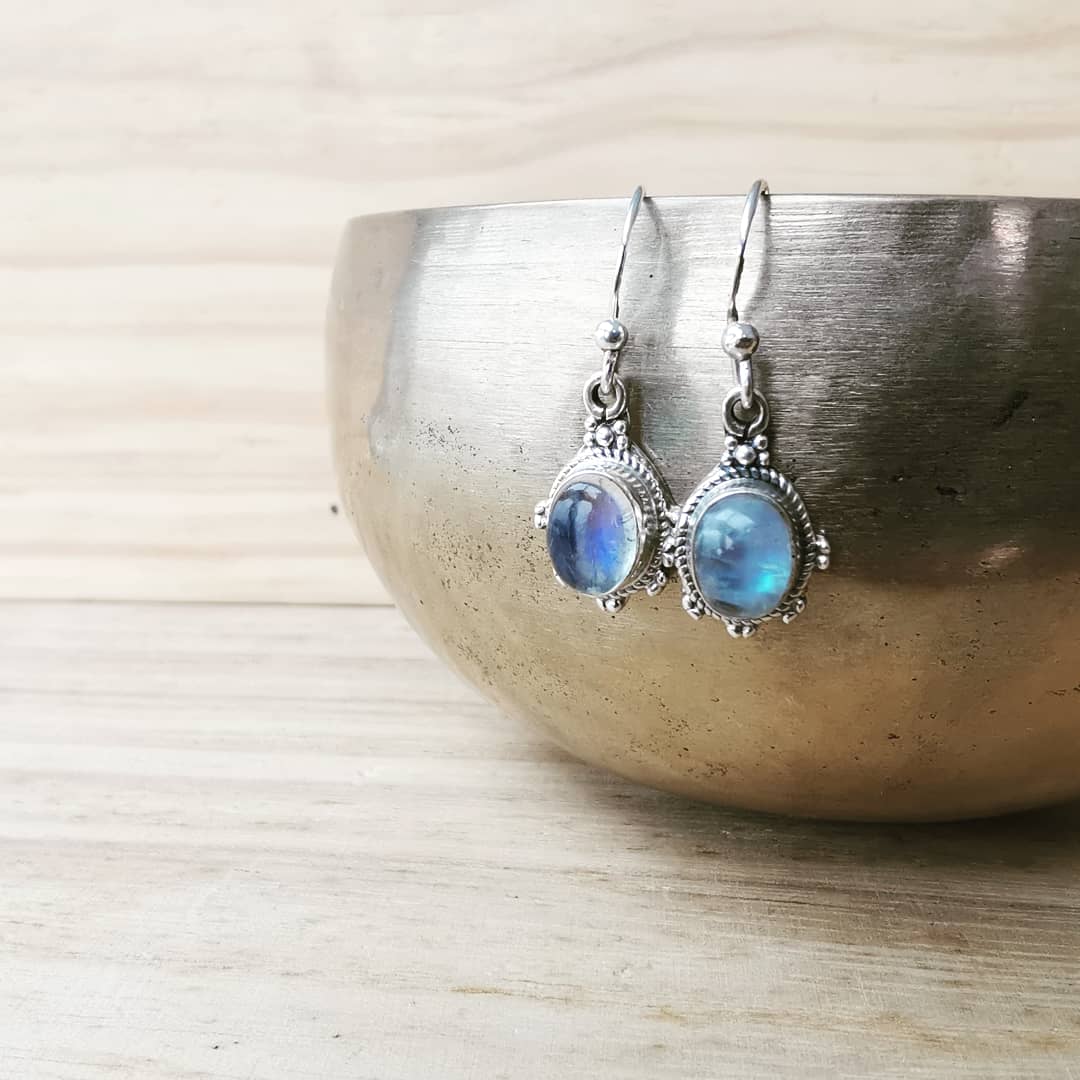 Sterling Silver 925 Earrings Labradorite Brillar