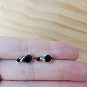 Sterling Silver 925 Studs Earring Black Onyx Glimte