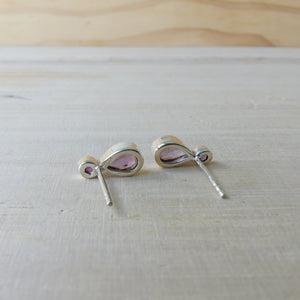 Sterling Silver 925 Studs Earrings Amethyst Glimte