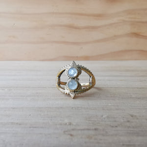 Premium Brass Rings Basileus (Moonstone, Amethyst, Garnet)