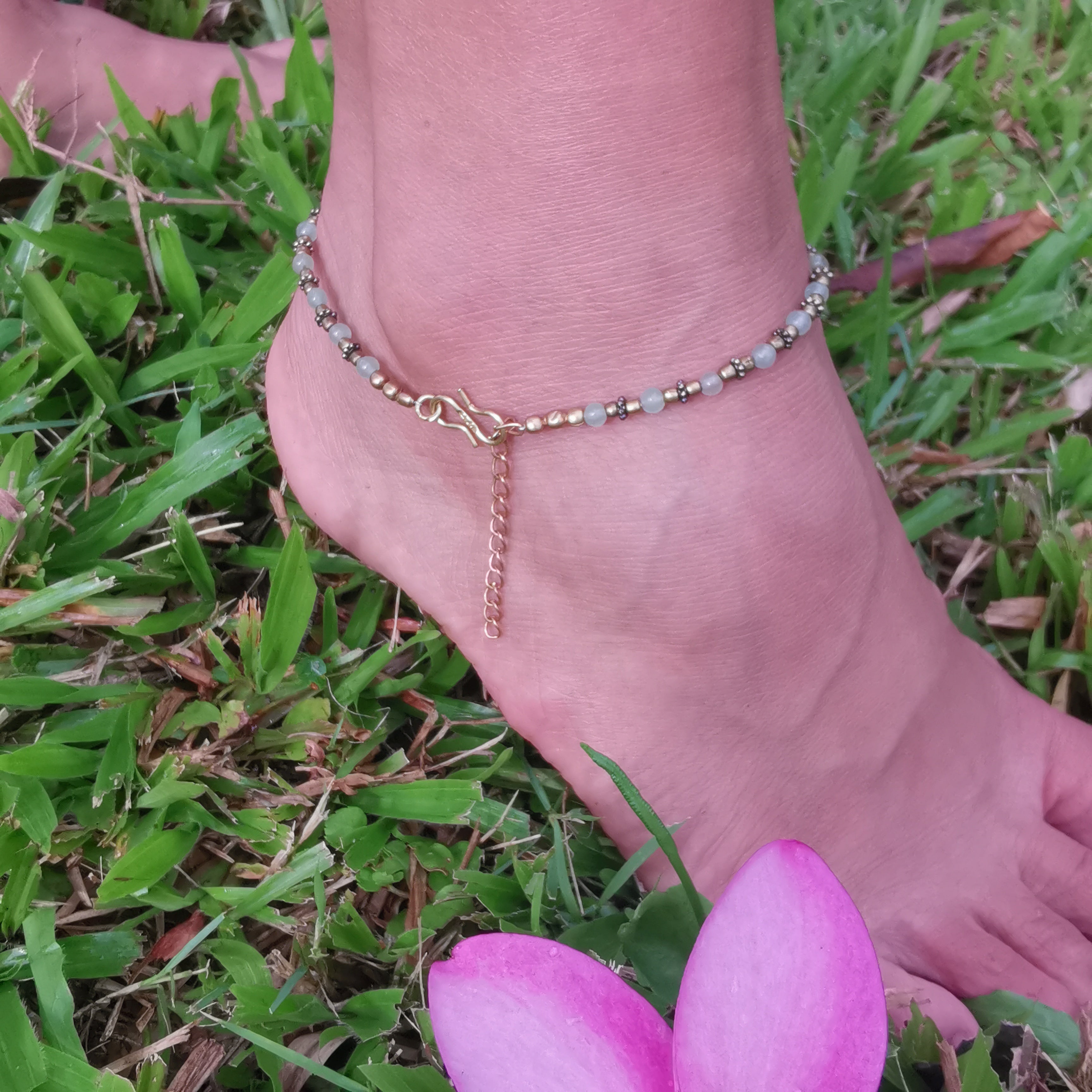 Premium Brass Beaded Anklets